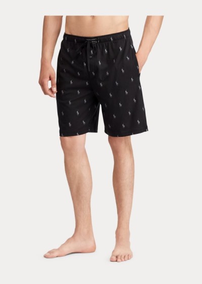 Pijamas De Short Polo Ralph Lauren Hombre Negros - Allover Pony - LCOIU7034